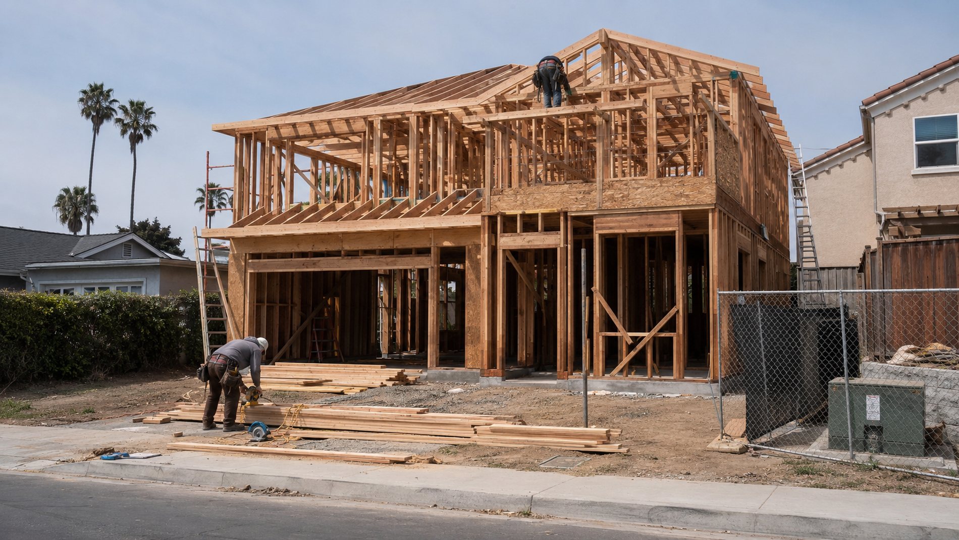 Wood-framed house in San Diego